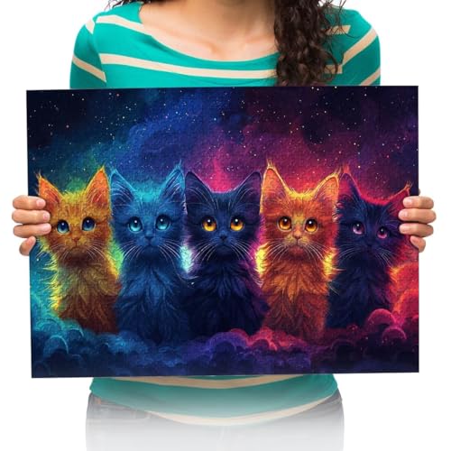 Puzzle 3000 Teile Erwachsene -Haustierkatzen-Malerei 3000 Stück Puzzle für Erwachsene Kinder, Puzzles Spielzeug Geschenk für Zuhause Wanddekoration Puzzle Bodenpuzzle 122x81cm von XHENTAI