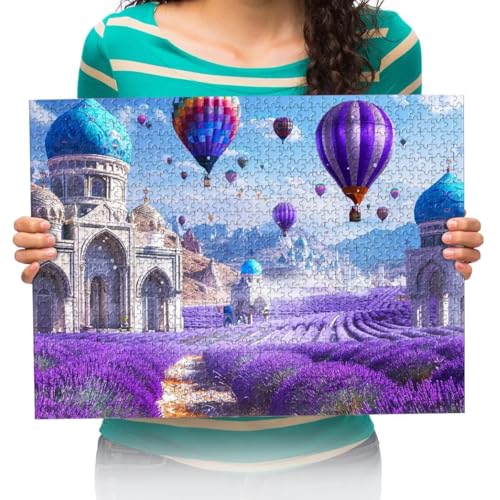 Puzzle 4000 Teile - Jigsaw Puzzle für Erwachsene - Buntes Puzzle 4000 Teile Erwachsene,Heißluftballons und Gebäude，Lustige Puzzles 4000 Stück Erwachsene anspruchsvoll 141x87cm von XHENTAI