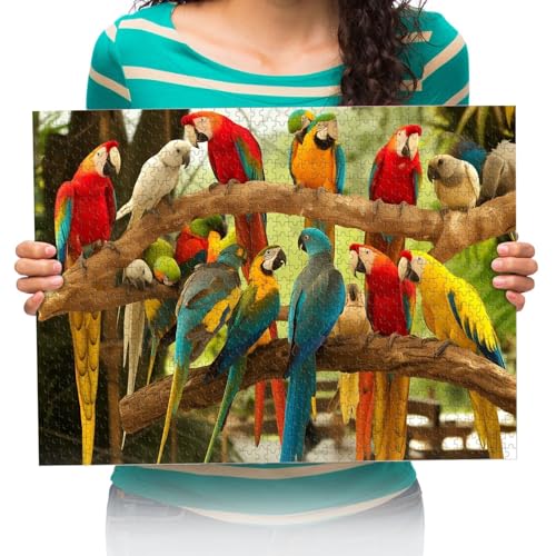 Puzzle 500 Teile, Erwachsenenpuzzle Tierische Papageien 500 Teile Puzzle füR Erwachsene und Kinder ab 14 Jahren 52x38cm von XHENTAI