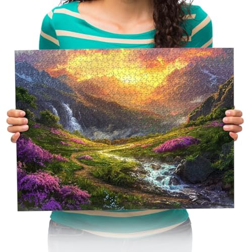 Puzzle 500 Teile,Puzzle für Erwachsene,Impossible Puzzle,Puzzle farbenfrohes Legespiel,Berge, Flüsse, Naturlandschaften Erwachsenenpuzzle ab 14 Jahren 52x38cm von XHENTAI