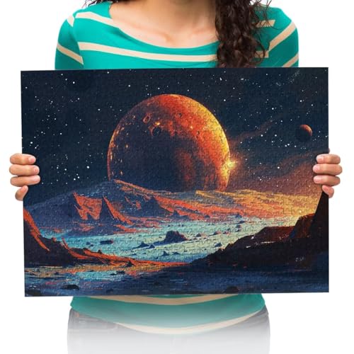 Puzzle 500 Teile Erwachsene Planet Berge Gemälde Puzzles für Erwachsene Klassische Puzzles 500 Teile Erwachsene Puzzles Schwer Erwachsene Kinder 52x38cm von XHENTAI