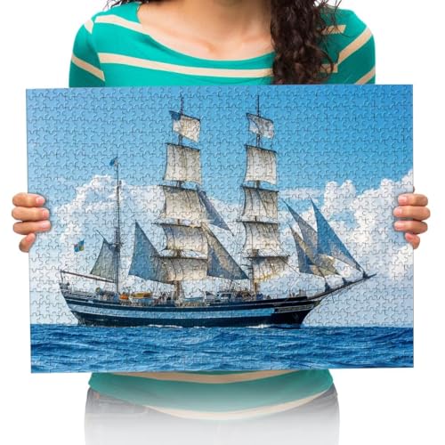 Puzzle 500 Teile Segeln auf dem Meer Kunstmalerei Puzzle Erwachsene 500 Teile, Impossible Puzzle, Puzzle Kinder Mädchen 52x38cm von XHENTAI