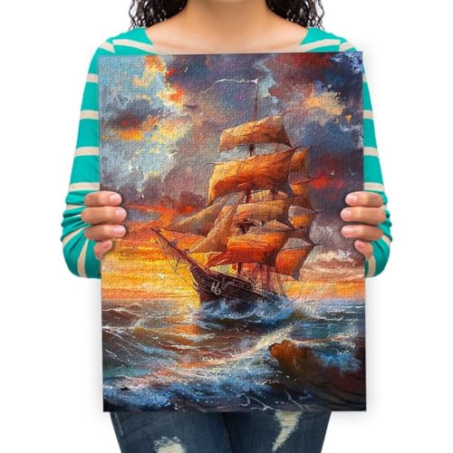 Puzzle 500 Teile für Erwachsene Kinder -Segeln auf dem Meer Kunstmalerei - Wanddekoration, 500 Teile Puzzle, Puzzle Erwachsene 500 Teile, Puzzle 500 52x38cm von XHENTAI