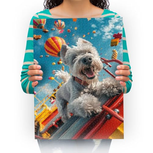 Puzzle 6000 Teile,Puzzle für Erwachsene,Schnauzer Achterbahn Impossible Puzzle, Geschicklichkeitsspiel für die ganze Familie 179x105cm von XHENTAI