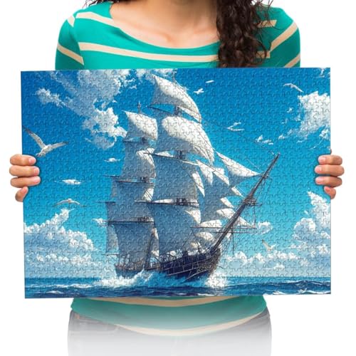 Puzzle 6000 Teile Erwachsene -Segelschiffe auf dem Meer 6000 Stück Puzzle für Erwachsene Kinder, Puzzles Spielzeug Geschenk für Zuhause Wanddekoration Puzzle Bodenpuzzle 179x105cm von XHENTAI