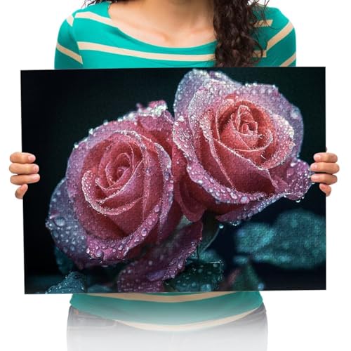 Puzzle 6000 Teile - Rosa Blumen und Tautropfen - 6000 Teile Puzzle für Erwachsene und Kinder ab 14 Jahren - Geschicklichkeitsspiel für die ganze Familie - Geschenk an Kinder 179x105cm von XHENTAI