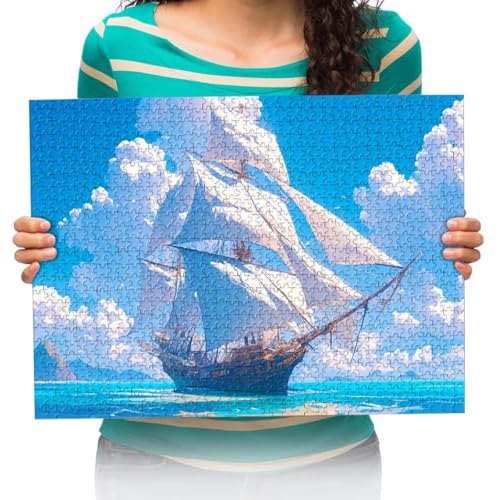 Puzzle Bemalung von Segelschiffen auf dem Meer - 2000 Teile Puzzle für Erwachsene und Kinder ab 15 Jahren 100x70cm von XHENTAI