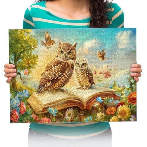 Puzzle Eule - 500 Teile Puzzle für Erwachsene und Kinder ab 15 Jahren 52x38cm von XHENTAI