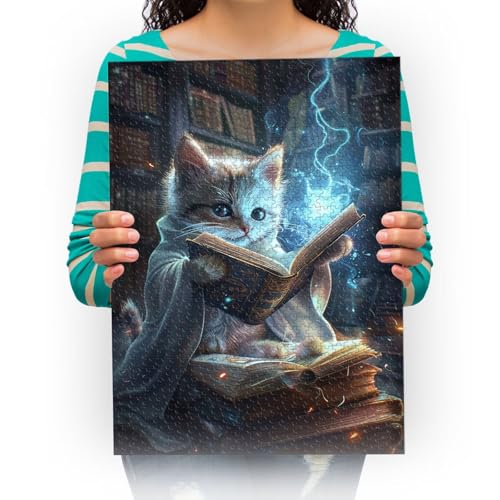 Puzzle für Erwachsene 1000 Teile Magie der Katze Puzzle Desktop Dekoration Einzigartiger Spaß für Kinde 75x50cm von XHENTAI