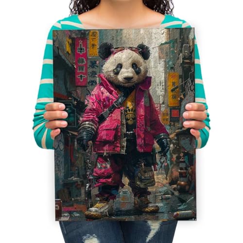 Puzzles 1000 Teile Panda-Krieger bemalen Kinder SKunst Für Erwachsene Kinder Spiele Lernspielzeug 75x50cm von XHENTAI