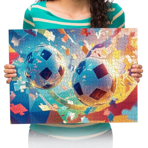 Puzzles 300 Teile Zusammenbau Bild Bemalter Fußball Für Erwachsene Kinder Spiele Lernspielzeug 52x38cm von XHENTAI