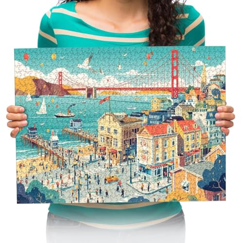 Puzzles 300 Teile für Erwachsene für Kinder, Puzzles Brücken und Gebäude Erwachsene Hölzernes Puzzle Spiels Spielzeug Puzzles 52 * 38cm von XHENTAI