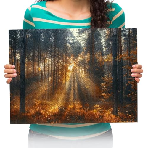 Puzzles Wälder, Sonnenschein, Landschaften Holzpuzzle Für Erwachsene Und Kinder, Pädagogisches Dekompressionsspiel, DIY-Spielzeug, 500/6000/1500/Teile-Stile 179x105cm von XHENTAI