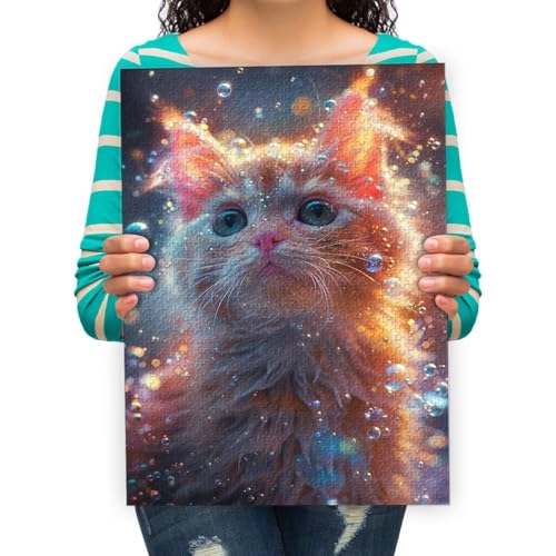 Puzzles für Erwachsene 500 Teile Puzzle für Erwachsene Katzen und Seifenblasen streicheln - 500 Teile Puzzle 500 Teile 52x38cm von XHENTAI