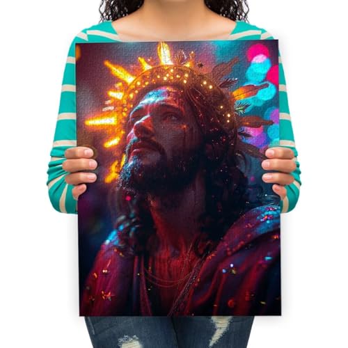 Puzzles für Erwachsene 500 Teile Puzzle für Erwachsene Religion Jesus mit Goldener Tiara - 500 Teile Puzzle 500 Teile 52x38cm von XHENTAI