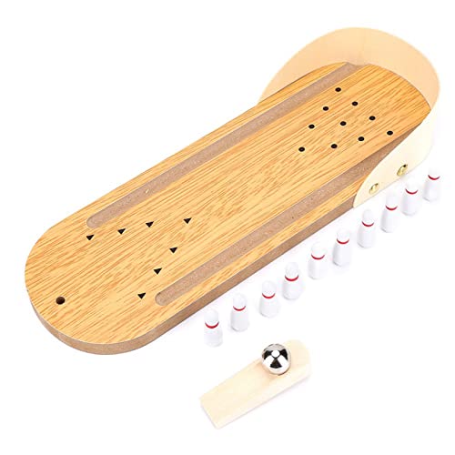 XHIKOWAT Mini-Bowling-Spielset, Tischspielzeug aus Holz, Tischdekoration für, Lustiges Spielset für von XHIKOWAT