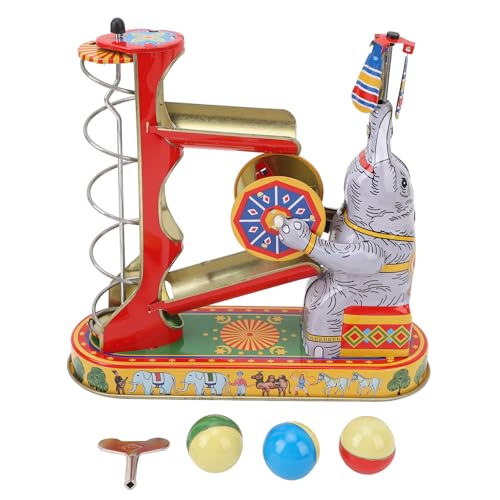 XHIKOWAT Vintage-Aufziehspielzeug, Elefant, Spielbälle, Spiel, Eisen, Sammlerstück, Nostalgische Tischdekoration von XHIKOWAT
