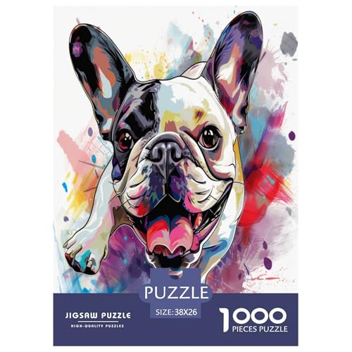 Französische Bulldogge Puzzle 1000 Teile Schwer Puzzle Spielzeug Pädagogisches Spiel Impossible Herausforderung Spielzeug Für Erwachsene Und Kinder in Bewährter 38x26cm/1000pcs Französische Bulldogge Puzzle 1000 Teile Schwer Puzzle Spielzeug Pädagogisches Spiel Impossible Herausforderung Spielzeug Für Erwachsene Und Kinder in Bewährter 38x26cm/1000pcs von XHSMSHWY