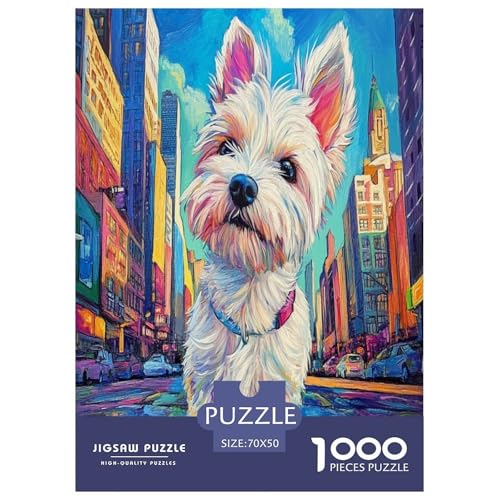 West Highland Weißer Terrier Puzzle 1000 Teile Schwer Puzzle Spielzeug Pädagogisches Spiel Impossible Herausforderungsspielzeug Für Erwachsene Und Kinder Ab 12 Jahren 70x50cm/1000pcs West Highland Weißer Terrier Puzzle 1000 Teile Schwer Puzzle Spielzeug Pädagogisches Spiel Impossible Herausforderungsspielzeug Für Erwachsene Und Kinder Ab 12 Jahren 70x50cm/1000pcs von XHSMSHWY