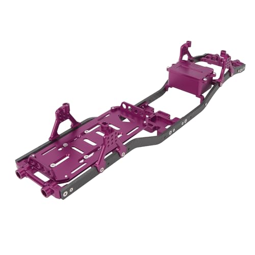 XHTLLO Carbonfaser Chassis Kit, Carbonfaser RC Chassis Rahmen, Aufhängungsrahmen Trägerzubehör, Aluminiumlegierungskonstruktion, Verbesserte Leistung RC Rahmen Chassis Kit für SCX10 1/10(Lila) von XHTLLO