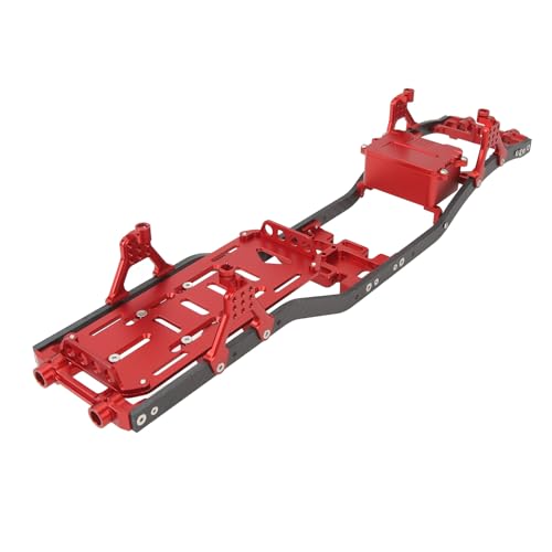 XHTLLO Carbonfaser Chassis Kit, Carbonfaser RC Chassis Rahmen, Aufhängungsrahmen Trägerzubehör, Aluminiumlegierungskonstruktion, Verbesserte Leistung RC Rahmen Chassis Kit für SCX10 1/10(Rot) von XHTLLO