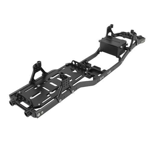 XHTLLO Carbonfaser Chassis Kit, Carbonfaser RC Chassis Rahmen, Aufhängungsrahmen Trägerzubehör, Aluminiumlegierungskonstruktion, Verbesserte Leistung RC Rahmen Chassis Kit für SCX10 1/10(Schwarz) von XHTLLO