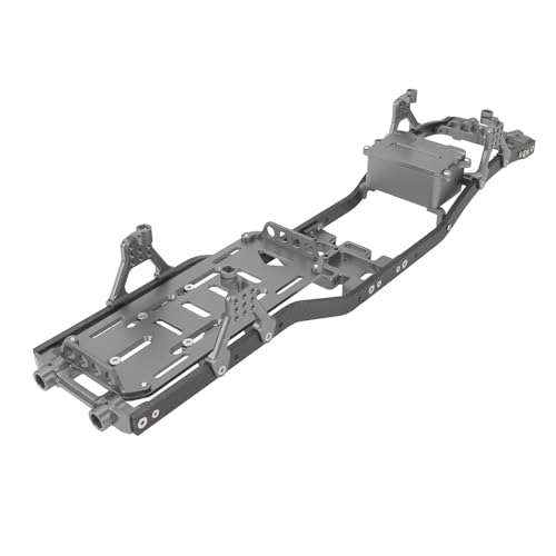 XHTLLO Carbonfaser Chassis Kit, Carbonfaser RC Chassis Rahmen, Aufhängungsrahmen Trägerzubehör, Aluminiumlegierungskonstruktion, Verbesserte Leistung RC Rahmen Chassis Kit für SCX10 1/10(Titanfarbe) von XHTLLO