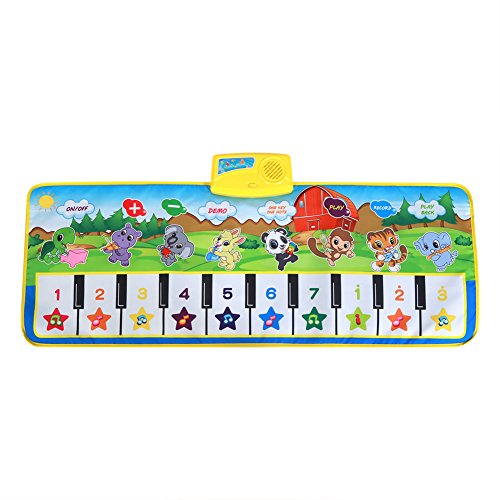 XHTLLO Kinder-Lernspielzeug, bunte Kinder-Musikmatte, pädagogisches Cartoon-Tastatur-Teppich-Klavierspielspielzeug für Kinder von XHTLLO
