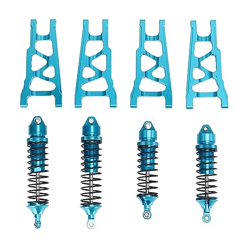 XHTLLO RC Car Swing Arm Shock, Hochelastischer, Federstabiler Suspension Arm Shock Absorbers Kit, Vibration Reduction Suspension Arm Shock Absorber, Für 1/10(Blau) von XHTLLO