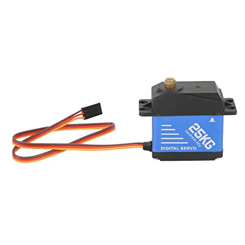 XHTLLO RC Digital Servo Blaue Aluminiumlegierung 25 Kg 25T Großes Torsionswasserdichtes Servo, Für 1/8 1/10 RC Car Ship Machine von XHTLLO