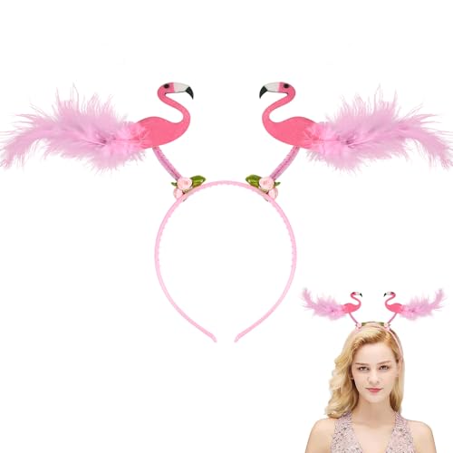 XIABYAYU Flamingo Haarreif, Flamingo Stirnband, Flamingo Haarschmuck, Flamingo Kopfschmuck, Haarreif Karneval, Tier Haarreif für Damen, Kinder, Karneval, Cosplay, Party von XIABYAYU