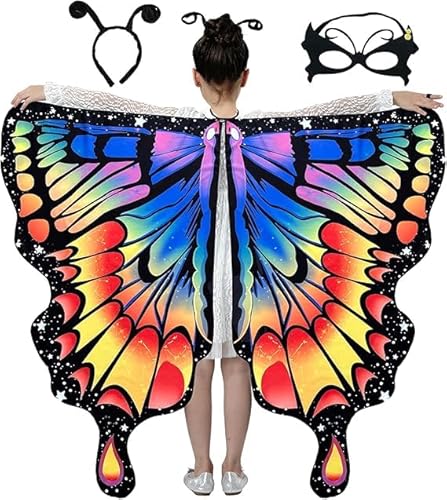 XIABYAYU Schmetterling Kostüm Kinder, Schmetterlingsflügel Kinder, Schmetterling Umhang Kinder mit Maske und Haarreif, Schmetterling Kostüm Mädchen für Karneval, Tanzkostüme, Rollenspiele XIABYAYU Schmetterling Kostüm Kinder, Schmetterlingsflügel Kinder, Schmetterling Umhang Kinder mit Maske und Haarreif, Schmetterling Kostüm Mädchen für Karneval, Tanzkostüme, Rollenspiele von XIABYAYU