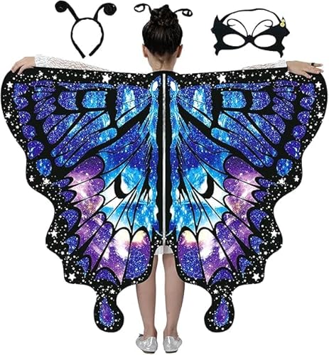 XIABYAYU Schmetterlingsflügel Kinder, Schmetterling Kostüm Kinder, Schmetterling Umhang Kinder mit Maske und Haarreif, Schmetterling Kostüm Mädchen für Karneval, Tanzkostüme, Rollenspiele XIABYAYU Schmetterlingsflügel Kinder, Schmetterling Kostüm Kinder, Schmetterling Umhang Kinder mit Maske und Haarreif, Schmetterling Kostüm Mädchen für Karneval, Tanzkostüme, Rollenspiele von XIABYAYU