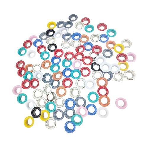 100 Stück gemischte Farben Ösen Air Eye 5 mm Innendurchmesser Ösen für Handwerk Schuhe Perlenkerne Kleidung Leder Leinwand von XIAHIOPT