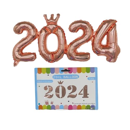 Vielseitiger Folienballon 2024, perfekte Party-Dekoration, geeignet für Partys, Firmenfeiern und Feiertage, geeignet für alle Altersgruppen von XIAHIOPT