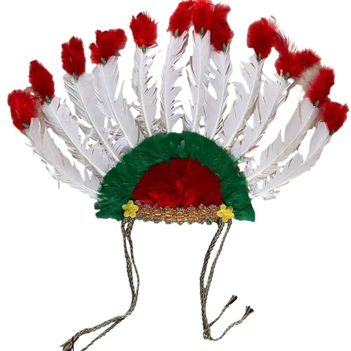 XIAHIOPT Elastischer indischer Kopfschmuck, Feder-Kopfschmuck für Erwachsene, Party, Foto-Requisiten, Party, dekorativer Kopfschmuck für Cosplay von XIAHIOPT