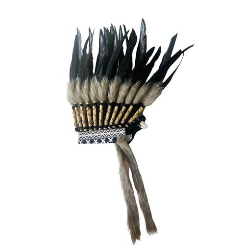 XIAHIOPT Indische Feder-Stirnbänder mit Feder-Kopfschmuck, indisches Haar, Kokoshnik, ethnisch, amerikanisches Tribal-Kostüm von XIAHIOPT