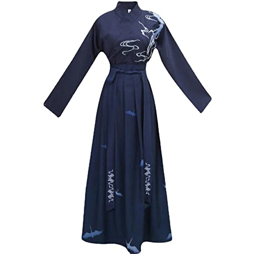 XIALON Hanfu Traditionelles chinesisches Hanfu-Kleid für Halloween, Cosplay-Kostüm, Blau, 5XL von XIALON