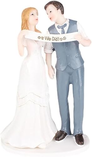 XIANMY Hochzeitstortenaufsatz Braut Bräutigam Figur Handgefertigte Figur Harz Paar Statue Mr Mrs Puppe für Verlobung Kuchen Dekoration von XIANMY