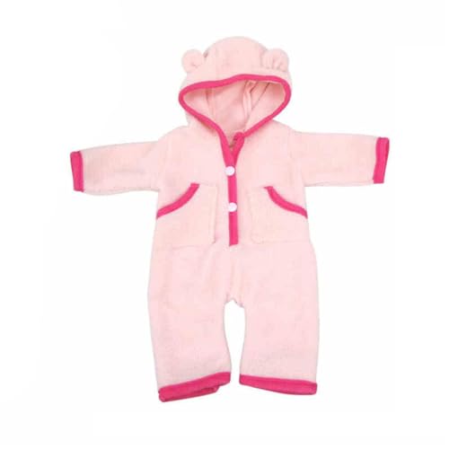 XIANMY Puppenkleidung Kleid Jumpsuits Top Hosen Mantel Pyjama Anzug Puppe Outfits für 45cm 18 Zoll Mädchen Puppe Zubehör Geburtstag Weihnachten Party Hellrosa von XIANMY