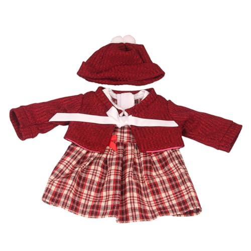 XIANMY Puppenkleidung Kleid Top Coat Strickmütze Anzug Puppe Outfits für 45 cm Mädchen Puppenzubehör Geburtstag Weihnachten Party von XIANMY