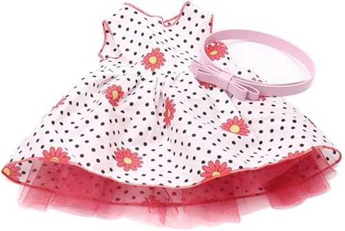 XIANMY Puppenkleidungskleid, Blumenrock mit Gürtel, Spitzenkleid, Outfit-Set für 46 cm große Puppenkleidung, Kostümzubehör von XIANMY