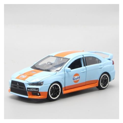 XIANZHOU Exquisites Automodell 1:32 Alloy Diecast Car Models for Lancer Evo X Simulation Sound Und Licht Slide Forward Geschenk (Größe : Blue) von XIANZHOU