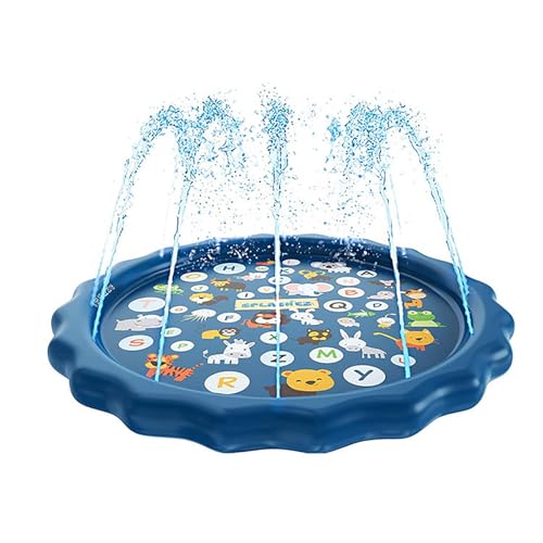 Kinder- Und Hundesprinkler-Spritzpad, 68-Zoll-Kinder-Spritzpad Mit Buchstabenmuster, Outdoor-Spritzpad-Spielzeug Für Jungen Und Mädchen von XIAOGUDONG