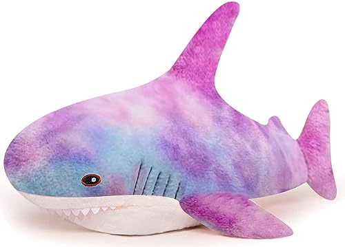 XIAOHONG Weiche farbige Hai Plüsch Umarmung Kissen, 60cm Shark Plüsch Tier Plüsch Ozeantiere, Regenbogen Hai Plüsch Spielzeug Nette Kuschel Geschenke für Kinder und Erwachsene von XIAOHONG