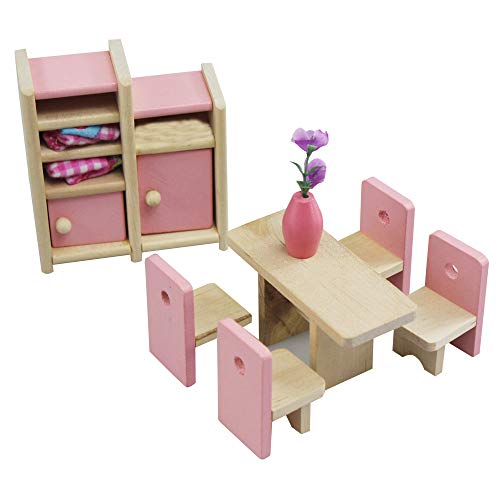 Entzückende hölzerne Puppenhausmöbel Kinderzimmer-Set Puppenhausmöbel Set Miniatur Möbel Zubehör Puppenhausmöbel Holz (Küche) (Cafeteria) von XIAONAN