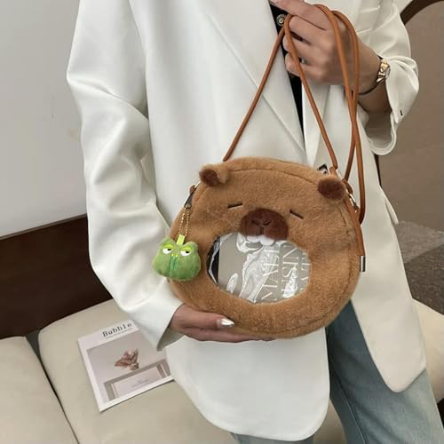 XIAOSHILIU Capybara Plush Backpack Kawaii Fashion Plushie Doll Fur Bag Children's Bag Shoulder Bag Mini Knapsack Bags Gifts for Girlfriend 20cm 3 von XIAOSHILIU