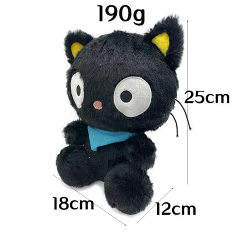 XIAOSHILIU Chococat Plüsch Ghibli Schwarz Jiji Katze Puppe Kawaii Schwarze Katze Weiche Kuscheltier Plüschtier Puppe Spielzeug Geschenk 25cm A von XIAOSHILIU