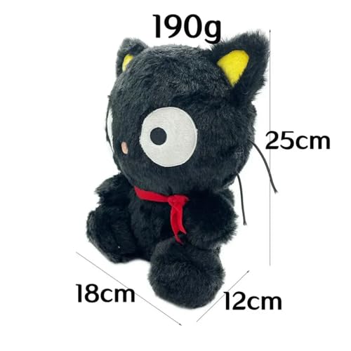 XIAOSHILIU Chococat Plüsch Ghibli Schwarz Jiji Katze Puppe Kawaii Schwarze Katze Weiches Stofftier Plüschtier Puppe Spielzeug Geschenk 25cm B von XIAOSHILIU