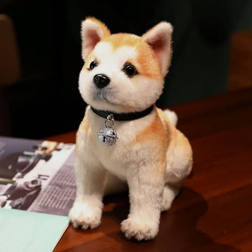 XIAOSHILIU Lebensechte Akita Hund Plüschtier Plüschtier Niedliche Simulation Welpe Flauschige Baby Puppe Geburtstagsgeschenke für Kinder 25cm F von XIAOSHILIU